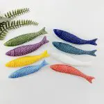 curved ceramic glazed sardines