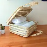 Large Palm Basket Suitcase Style