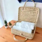 Large Palm Basket Suitcase Style