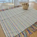 Mini Cream Rug With Colorful Lines - 60x45cm - Traditional Rug