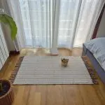 Small Cream Rug With Colorful Lines - 60x100cm - Traditional Rug