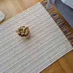 Small Cream Rug With Colorful Lines - 60x100cm - Traditional Rug