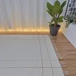 Large Cream Rug With Mustard Yellow Lines  - 140x200cm - Traditional Rug