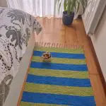 Medium Blue and Green Striped Rug - 70x140cm - Ring Line Rug
