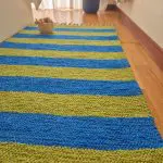 Medium Blue and Green Striped Rug - 70x140cm - Ring Line Rug