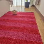 Medium Red and Pink Striped Rug - 70x140cm - Ring Line Rug