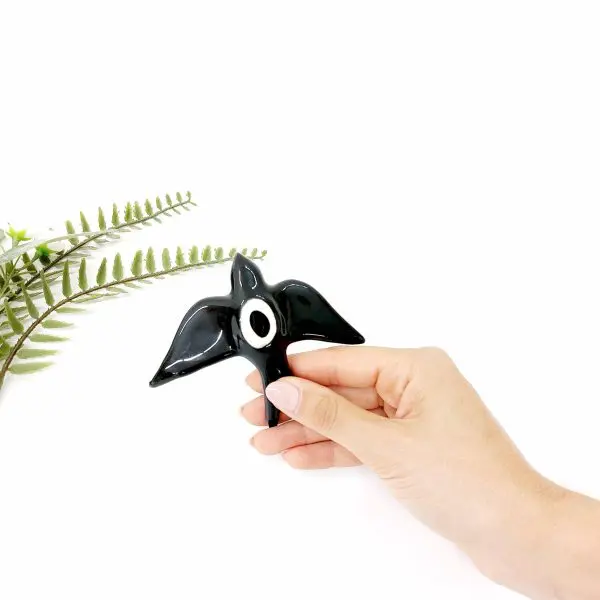 Black Birds With Flower Relief