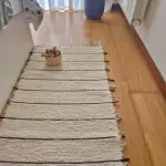 Runner Rug Cream With Black Lines - 50x150cm - Soft Rug