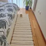 Long Runner Cream Rug With Black Lines - 50x300cm - Soft Rug
