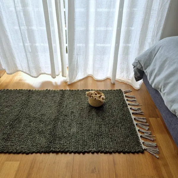 Small Forest Green Rug - 50x100cm - Traditional Rug