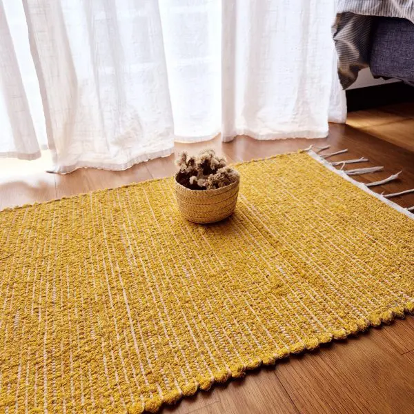 Small Mustard Yellow Rug - 50x100cm - Traditional Rug