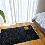 Small Black Silver Glitter Rug - 50x100cm - Traditional Rug