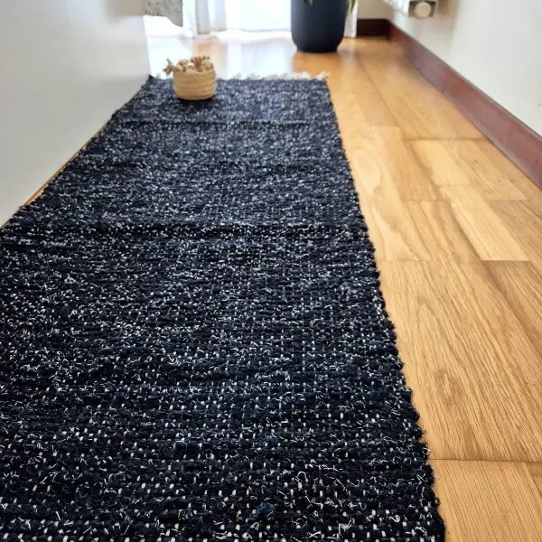 Runner Rug Black Silver Glitter - 50x200cm - Traditional Rug