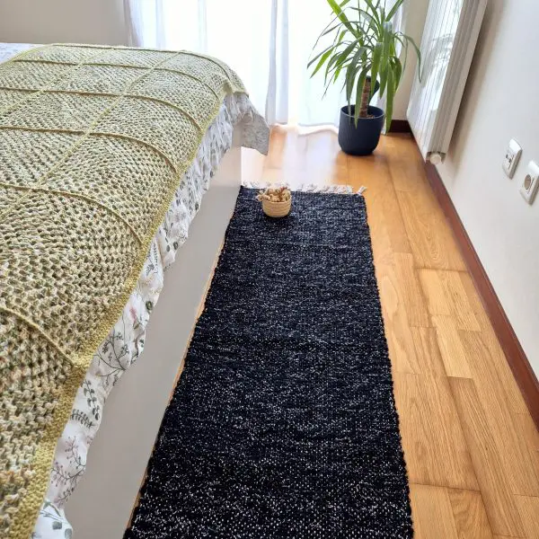 Runner Rug Black Silver Glitter - 50x200cm - Traditional Rug