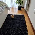 Medium Black Silver Glitter Rug - 70x140cm - Traditional Rug