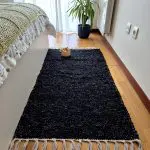 Medium Black Silver Glitter Rug - 70x140cm - Traditional Rug