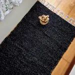 Medium Black Silver Glitter Rug - 70x140cm - Traditional Rug
