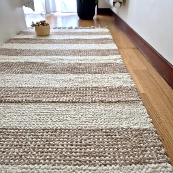 Medium Cream and Light Brown Rug - 70x140cm - Traditional Rug