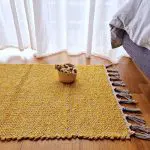Small Mustard Yellow Cream Rug - 50x100cm - Traditional Rug