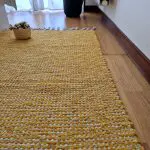 Medium Mustard Yellow Cream Rug - 70x140cm - Traditional Rug