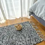Small Black Grey Silver Glitter Rug - 50x100cm - Traditional Rug