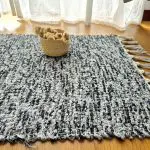 Small Black Grey Silver Glitter Rug - 50x100cm - Traditional Rug