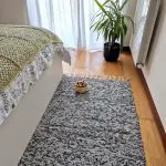 Medium Black Grey Silver Glitter Rug - 70x140cm - Traditional Rug