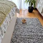 Medium Black Grey Silver Glitter Rug - 70x140cm - Traditional Rug