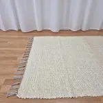 Large Cream Glitter Rug - 100x150cm - Traditional Rug