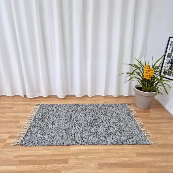 Large Black Grey Silver Glitter Rug - 100x150cm - Traditional Rug