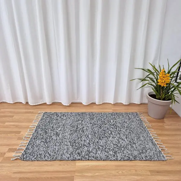 Large Black Grey Silver Glitter Rug - 100x150cm - Traditional Rug