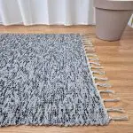 Large Black Grey Silver Glitter Rug - 100x150cm - Traditional Rug