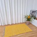 Large Mustard Yellow Cream Rug - 100x150cm - Traditional Rug
