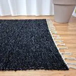 Large Black Silver Glitter Rug - 100x150cm - Traditional Rug