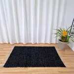 Large Black Silver Glitter Rug - 100x150cm - Traditional Rug