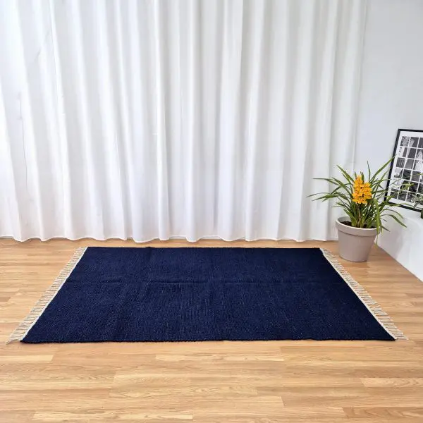 Large Dark Blue Rug - 150x200cm - Traditional Rug