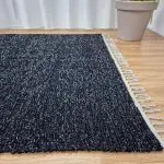 Large Black Silver Glitter Rug - 150x200cm - Traditional Rug