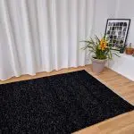 Large Black Silver Glitter Rug - 150x200cm - Traditional Rug