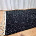Large Black Silver Glitter Rug - 150x200cm - Traditional Rug