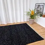 Large Black Silver Glitter Rug - 150x200cm - Traditional Rug