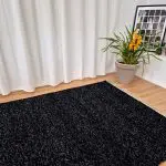 Large Black Silver Glitter Rug - 150x200cm - Traditional Rug