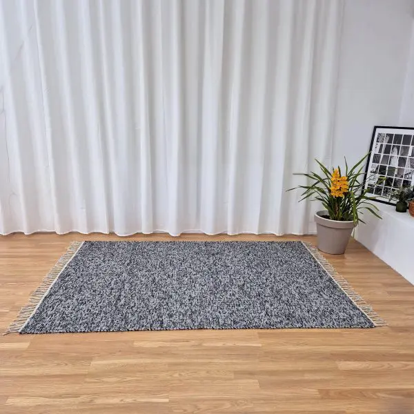 Large Black Grey Silver Glitter Rug - 150x200cm - Traditional Rug