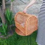 Large Wicker Pet Carrier Basket With Cushion