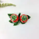 Strawberry Salt and Pepper Shaker with Leaf Base