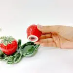 Strawberry Salt and Pepper Shaker with Leaf Base