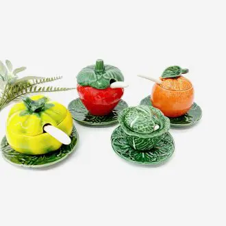 Ceramic Sugar Bowl Fruits and Vegetables Shaped
