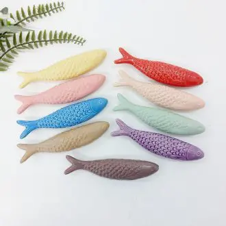 ceramic glazed sardines wall hanging decor