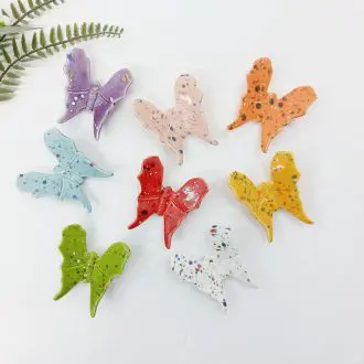 glazed ceramic butterflies wall hanging decor