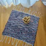 Mini Blue and Red Rug - 50x50cm - Soft Rug