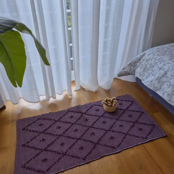 Small Purple Grape Rug - 50x100cm - Knotted Rug